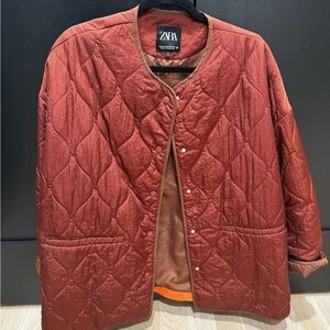 Zara womens Quilted Rust Jacket